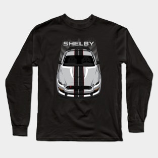 Ford Mustang Shelby GT350R 2015 - 2020 - Silver - Black Stripes Long Sleeve T-Shirt